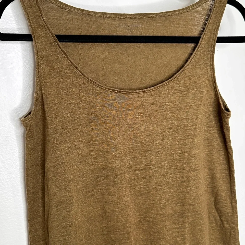 Eileen Fisher Earthy Brown  Organic Linen Tank Top - Picture 6 of 12